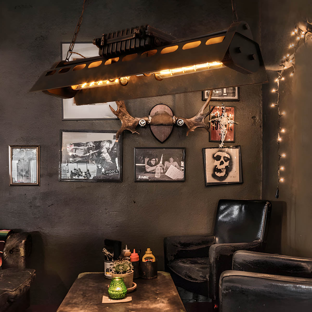 Rust Brown Industrial Metal Pendant Light 78 cm Cord Suspension