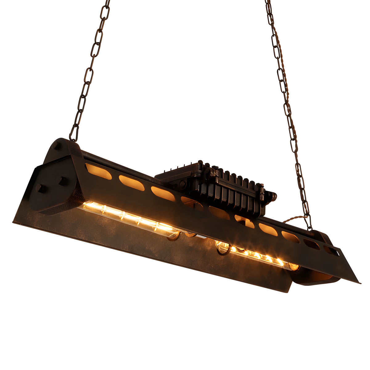 Rust Brown Industrial Metal Pendant Light 78 cm Cord Suspension