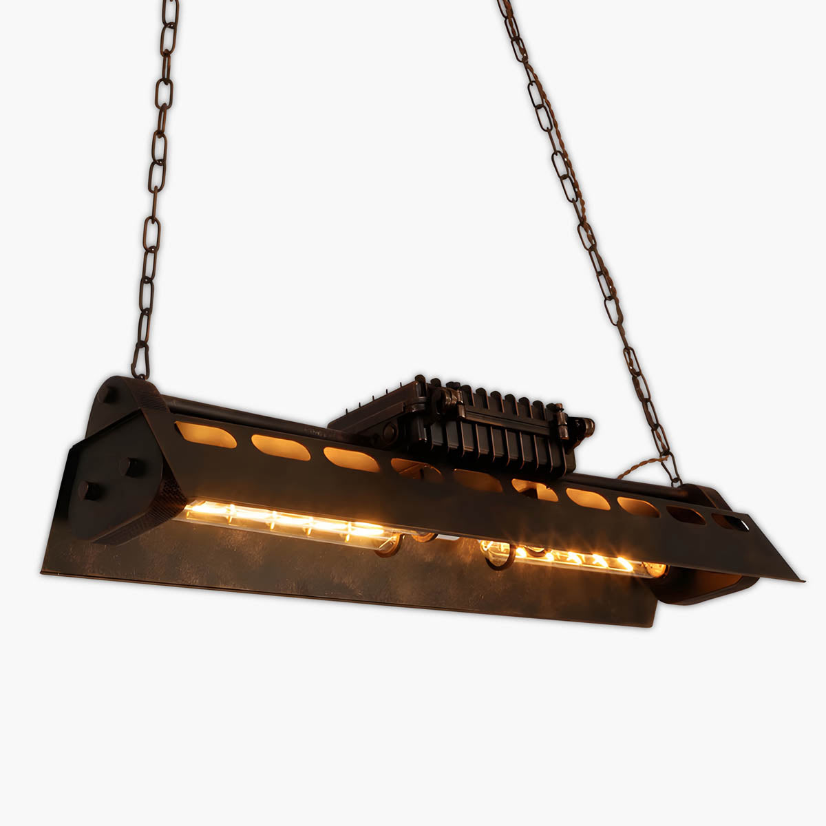 Rust Brown Industrial Metal Pendant Light 78 cm Cord Suspension