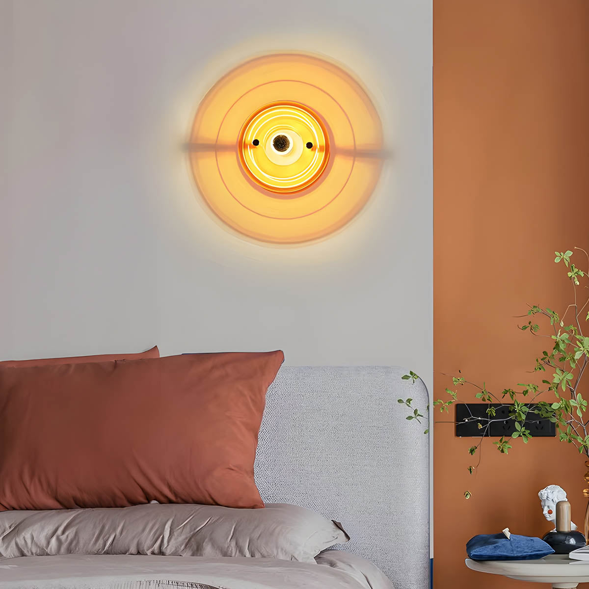 Modern Circular LED Wall Light – Iron & Acrylic