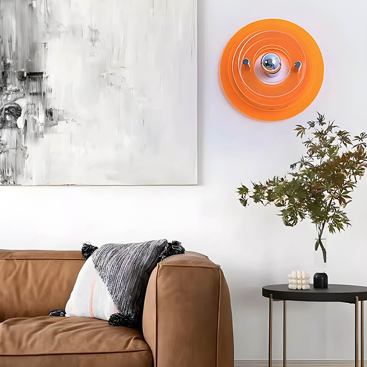 Modern Circular LED Wall Light – Iron & Acrylic