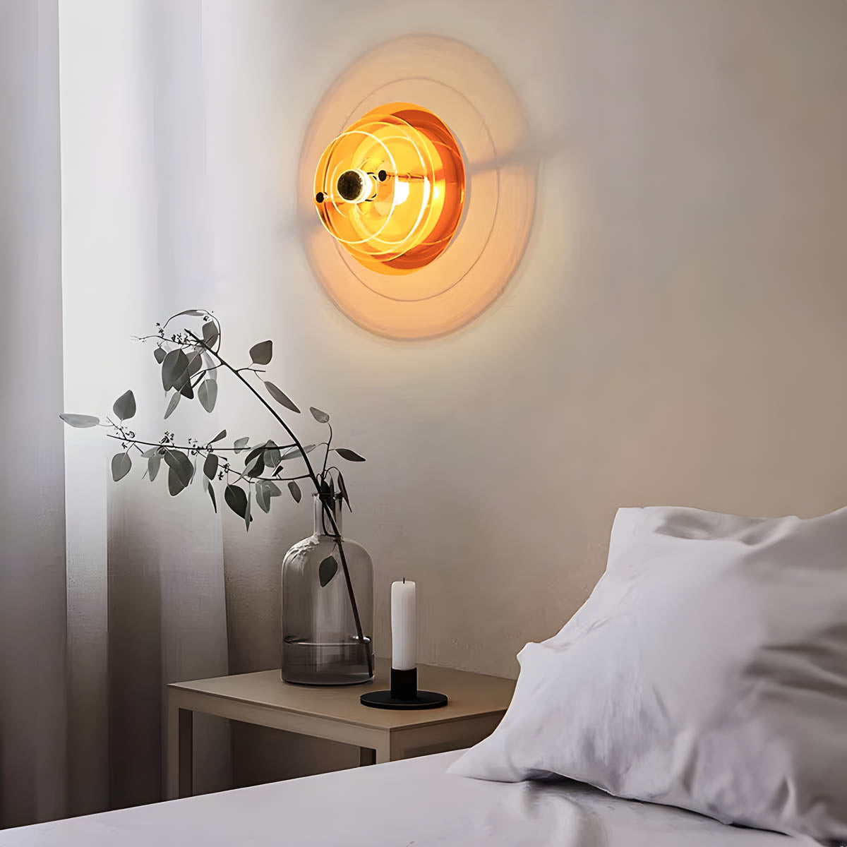 Modern Circular LED Wall Light – Iron & Acrylic