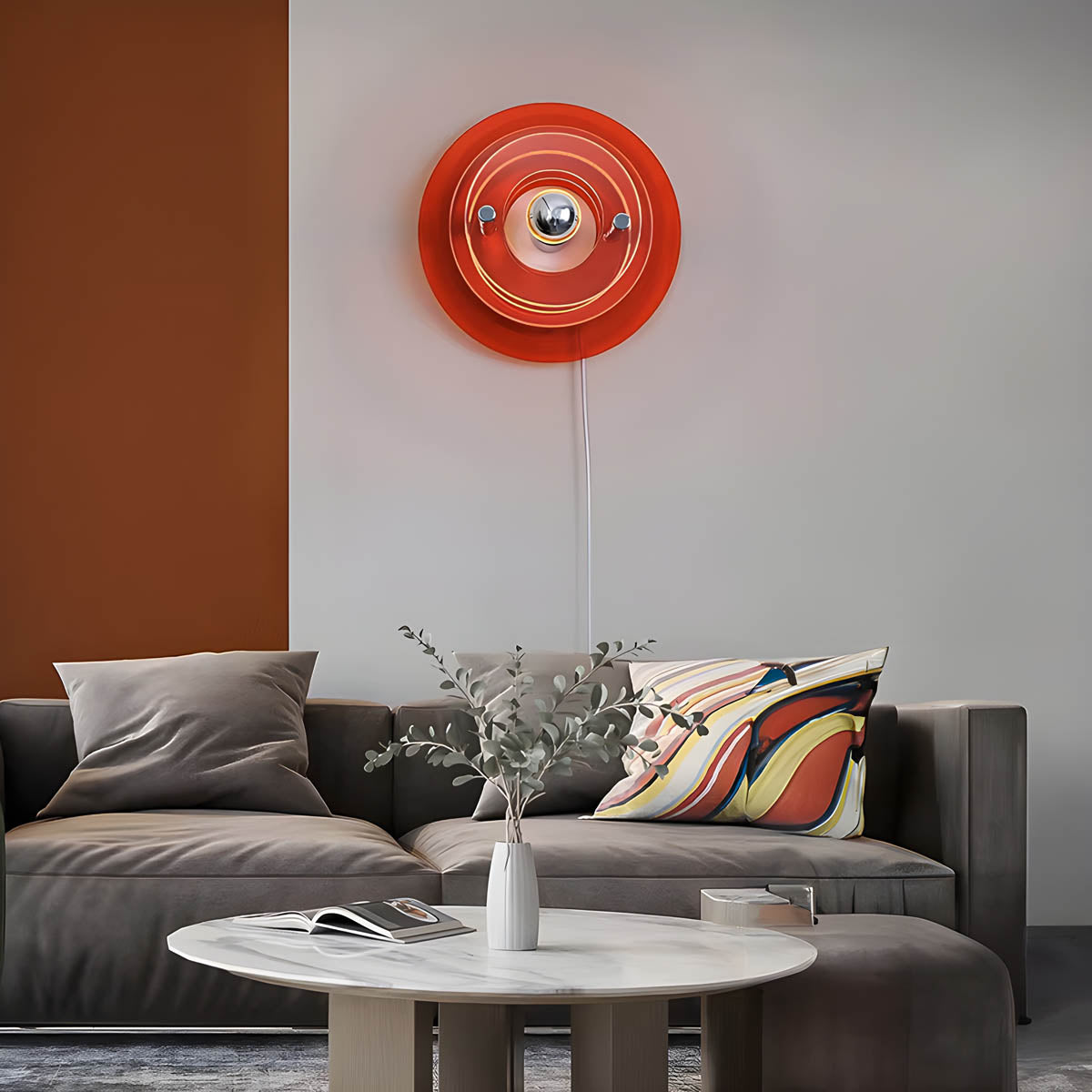 Modern Circular LED Wall Light – Iron & Acrylic