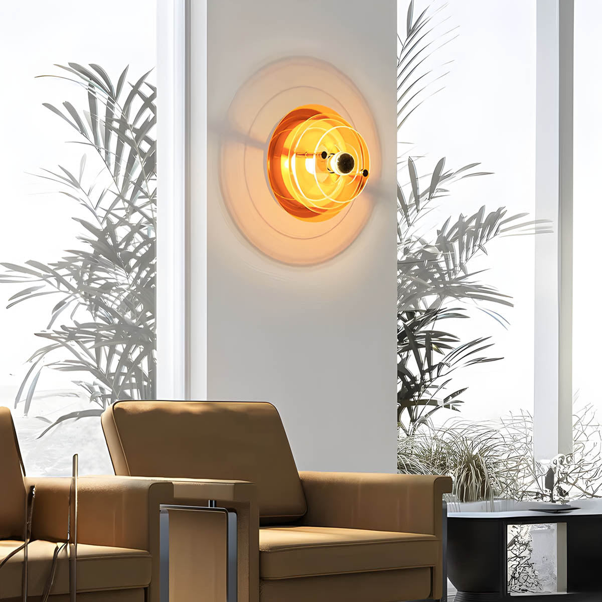 Modern Circular LED Wall Light – Iron & Acrylic