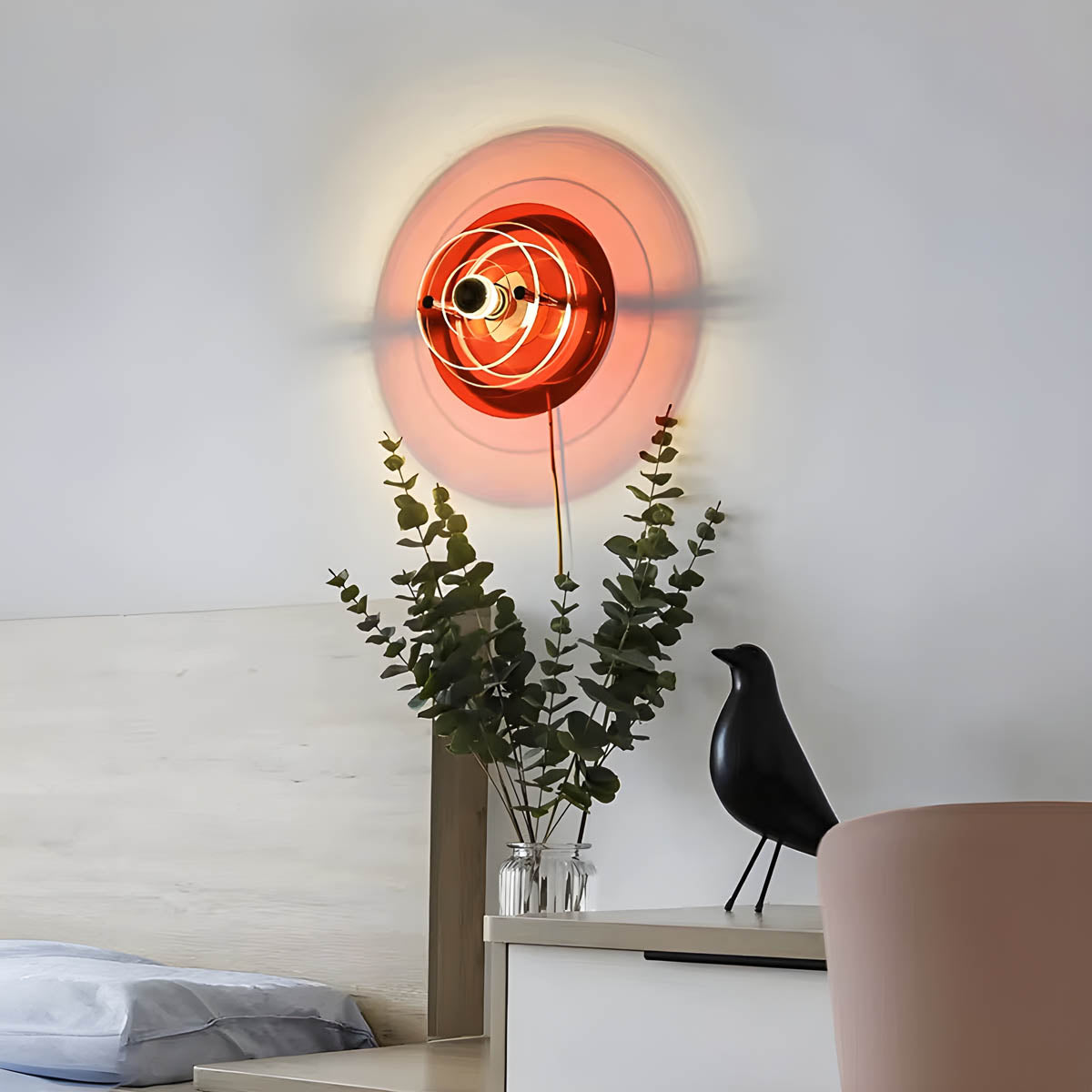 Modern Circular LED Wall Light – Iron & Acrylic