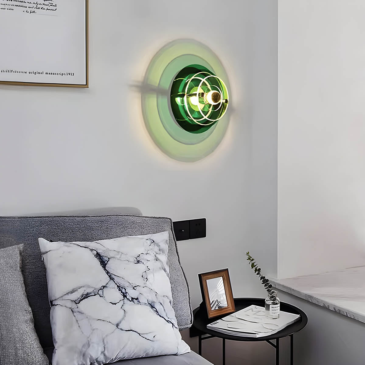 Modern Circular LED Wall Light – Iron & Acrylic