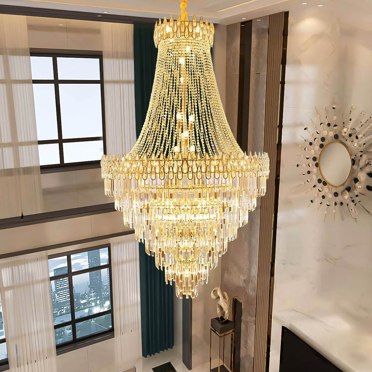Iron and crystal chandelier – classic drop design
