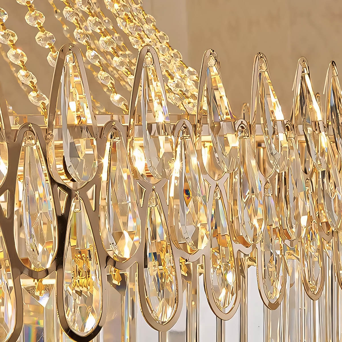 Iron and crystal chandelier – classic drop design