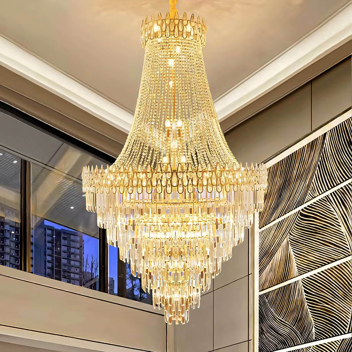 Iron and crystal chandelier – classic drop design