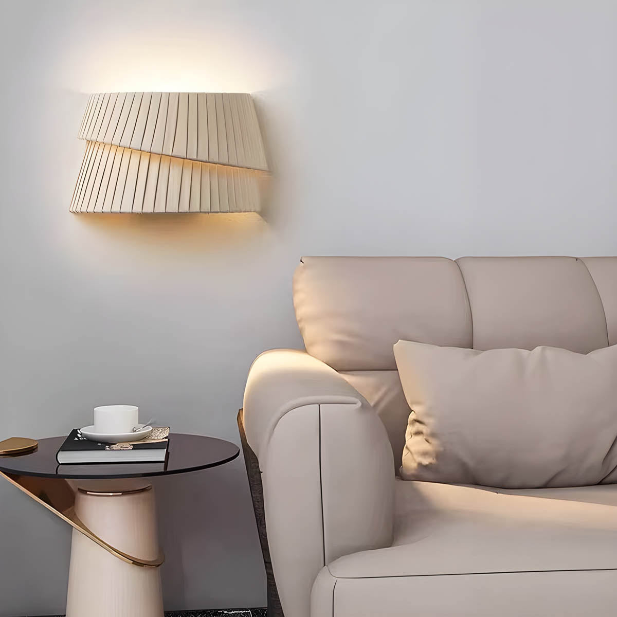 Pleated Hessian Wall Light – French Style