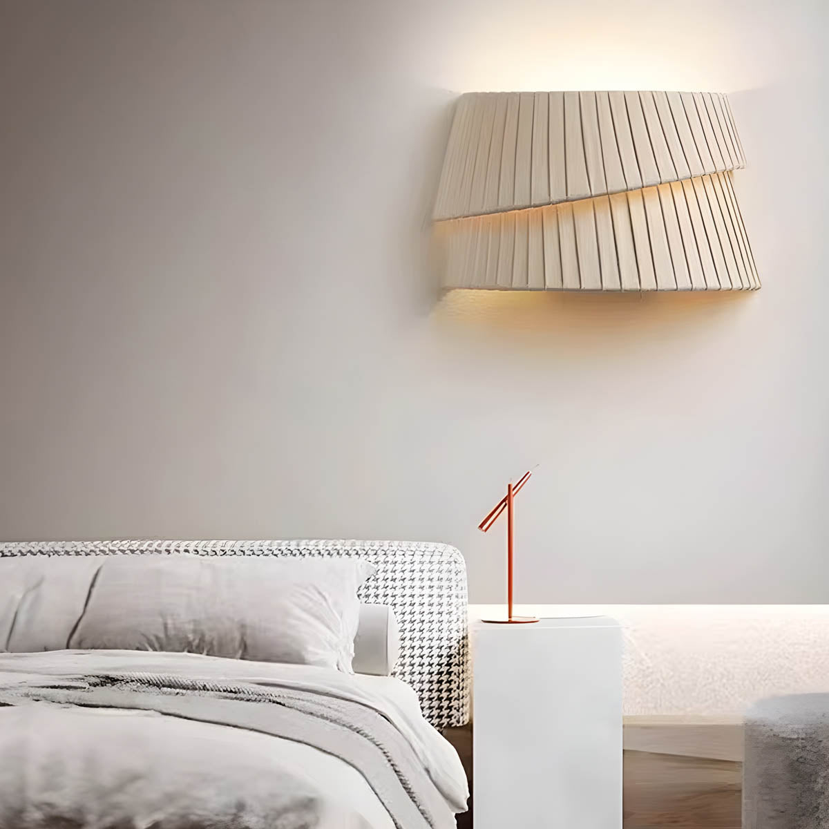 Pleated Hessian Wall Light – French Style