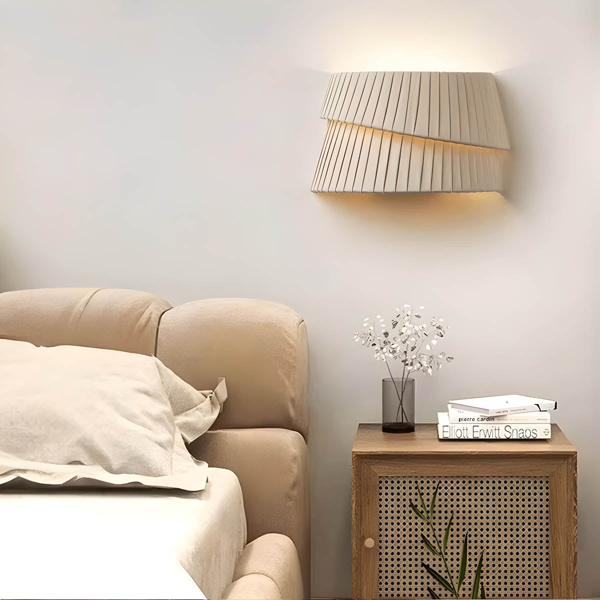 Pleated Hessian Wall Light – French Style