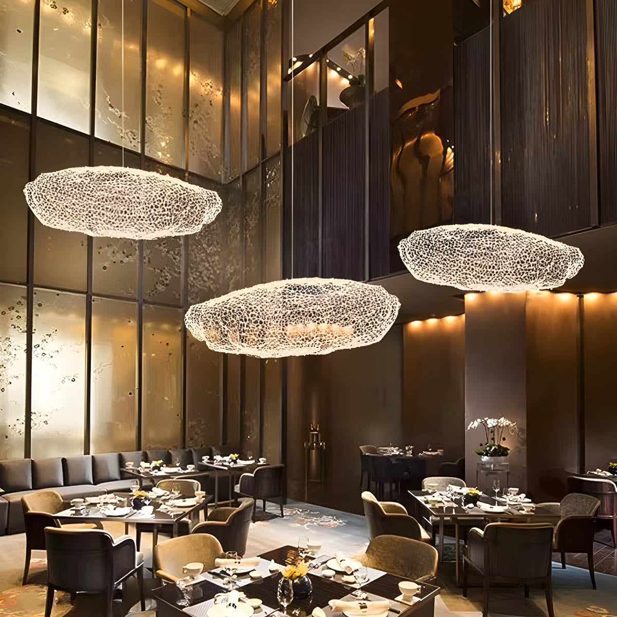 Wireframe LED wreath pendant light 30-120 cm, wrought iron