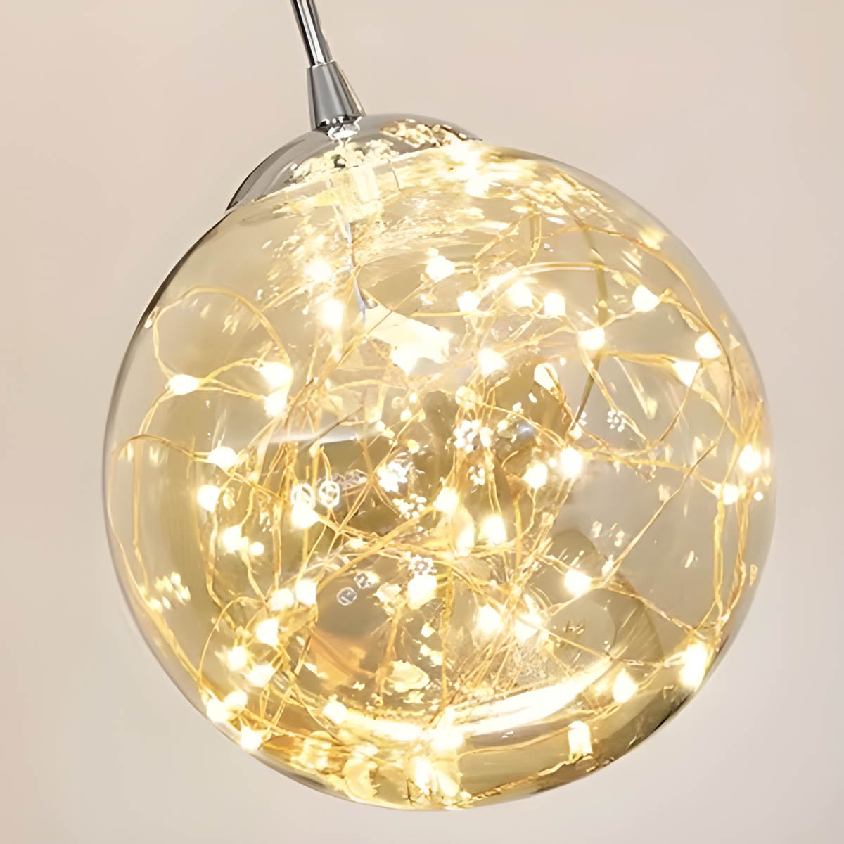 13-sphere glass cluster chandelier, alloy & glass