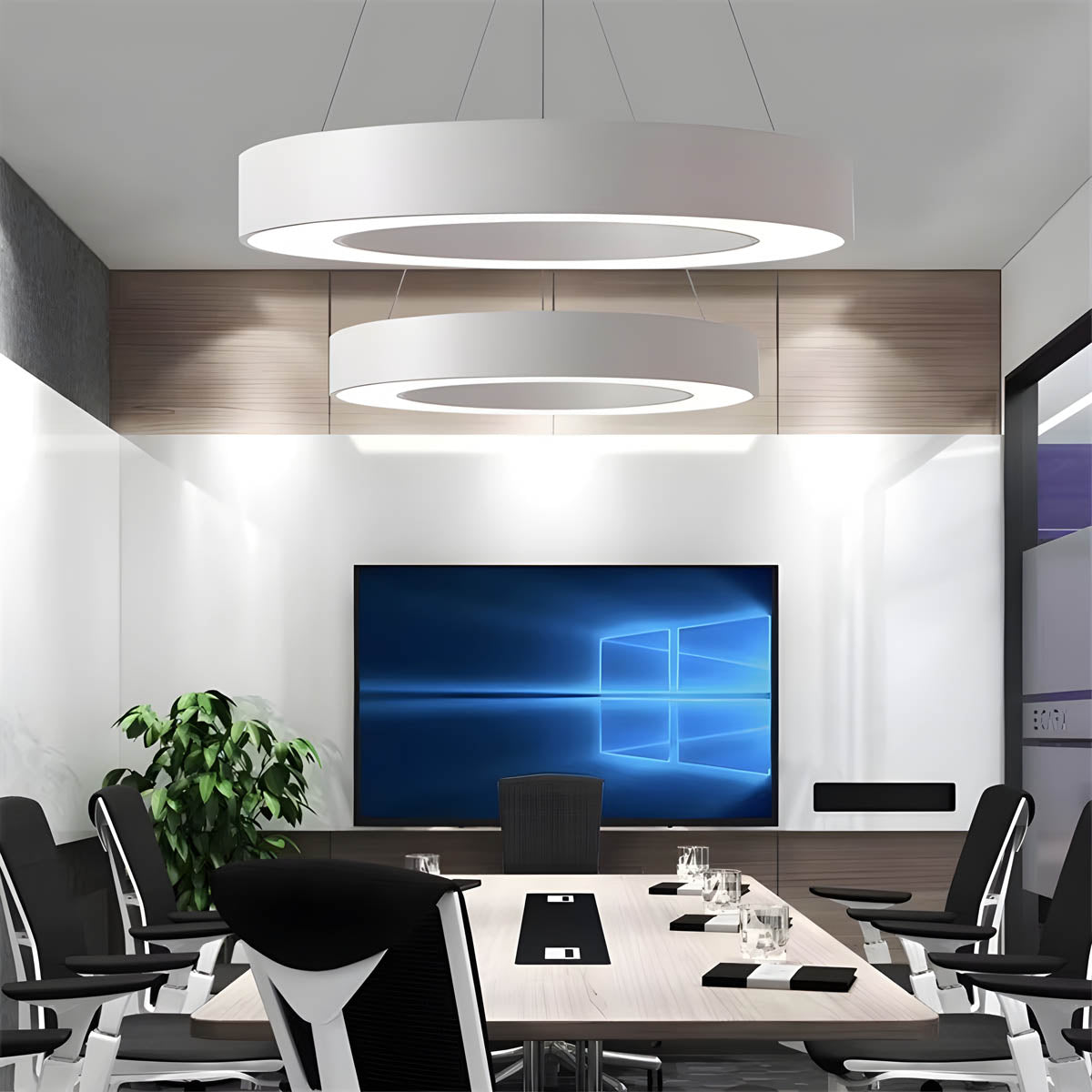 Metal LED Ring Pendant Light