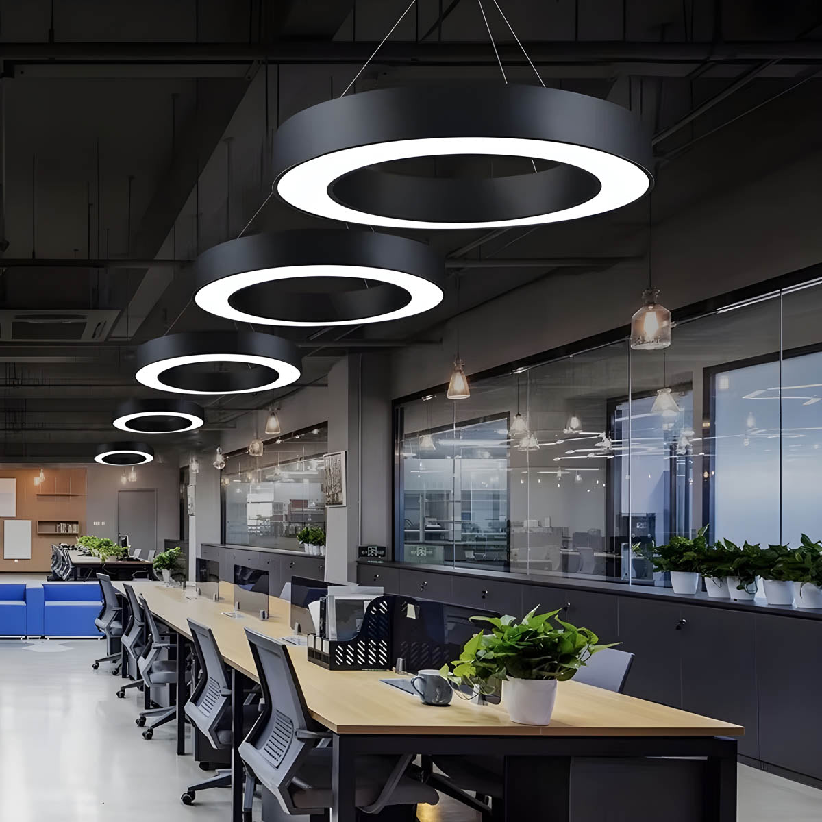 Metal LED Ring Pendant Light