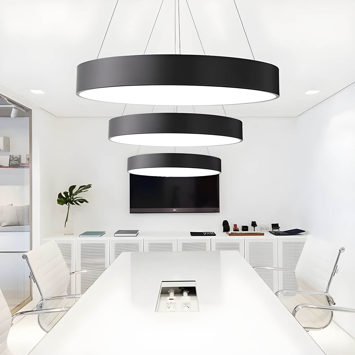Metal LED Ring Pendant Light