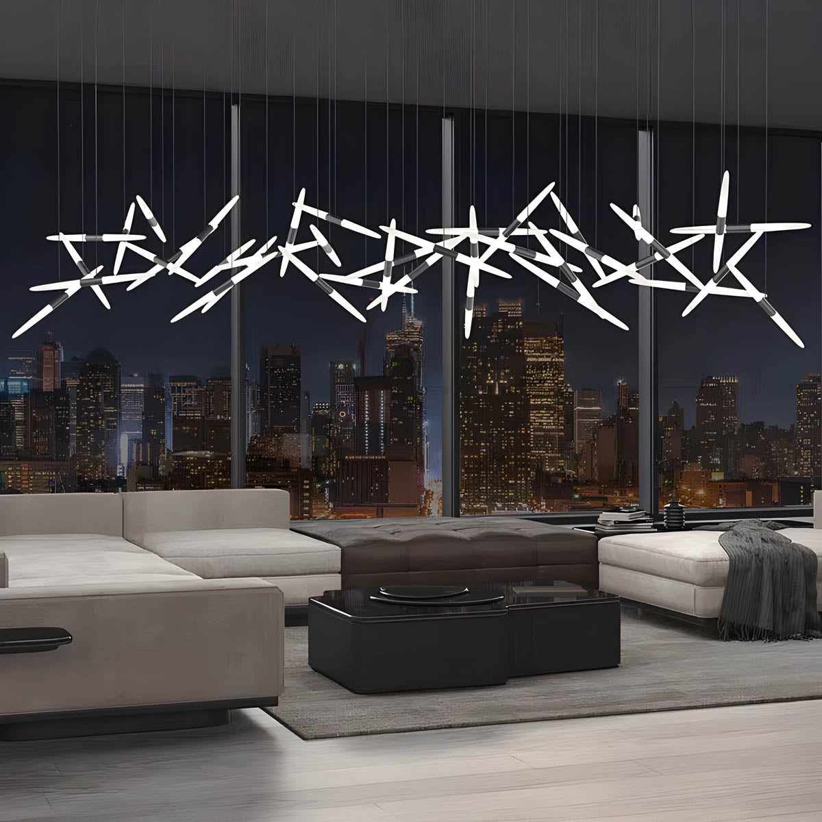 Modern LED Pendant Chandelier – Aluminium & Acrylic, 5–24 Heads