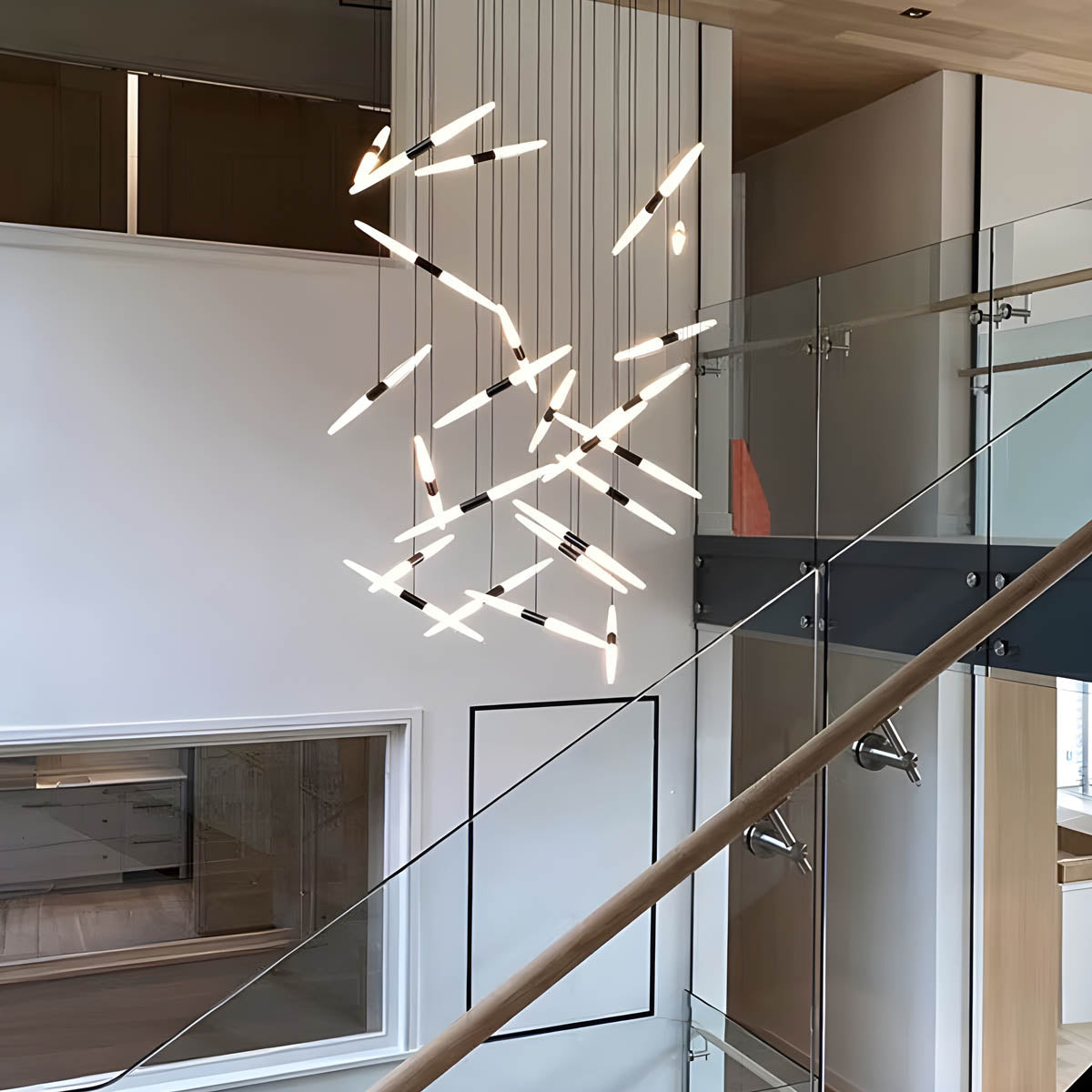 Modern LED Pendant Chandelier – Aluminium & Acrylic, 5–24 Heads