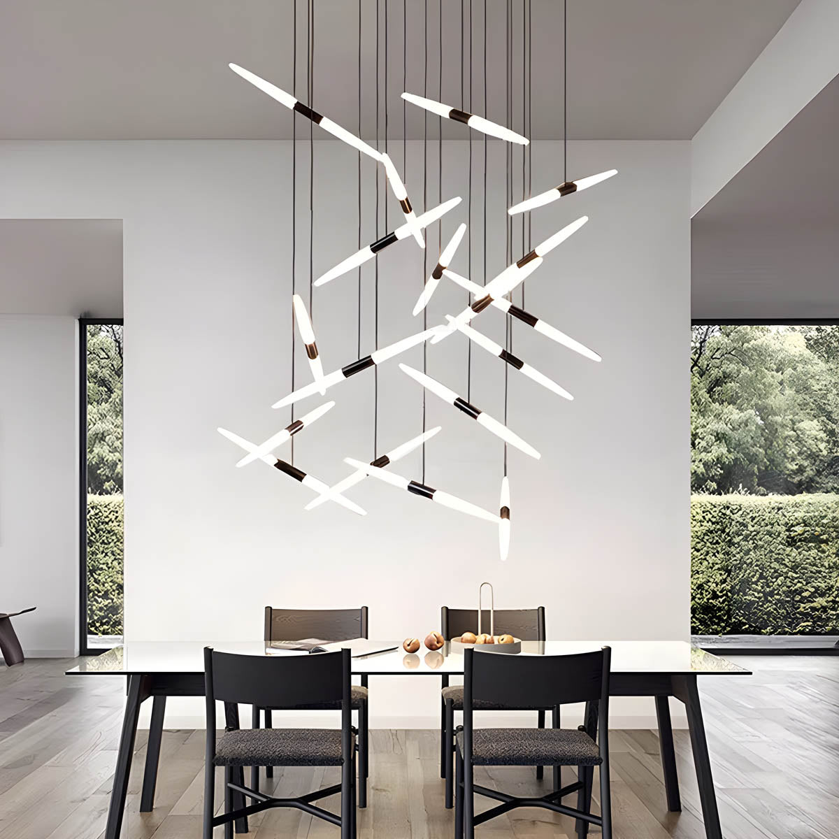 Modern LED Pendant Chandelier – Aluminium & Acrylic, 5–24 Heads