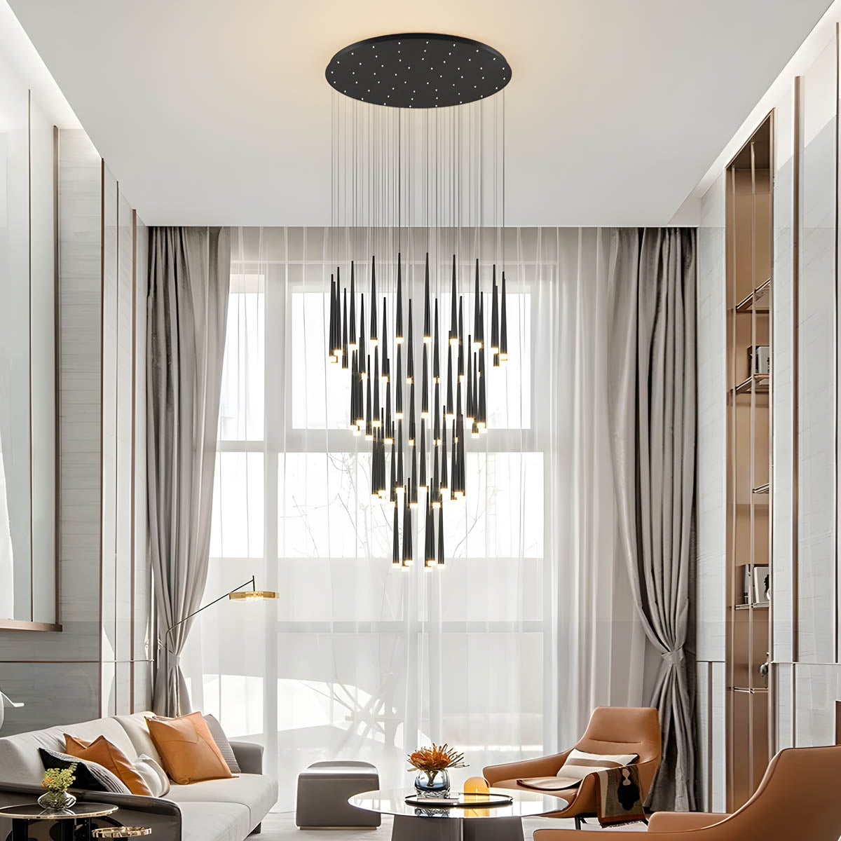 Modern LED Chandelier – Aluminium & Acrylic, 36 Heads