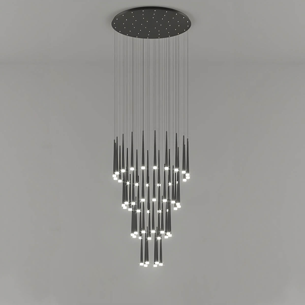 Modern LED Chandelier – Aluminium & Acrylic, 36 Heads