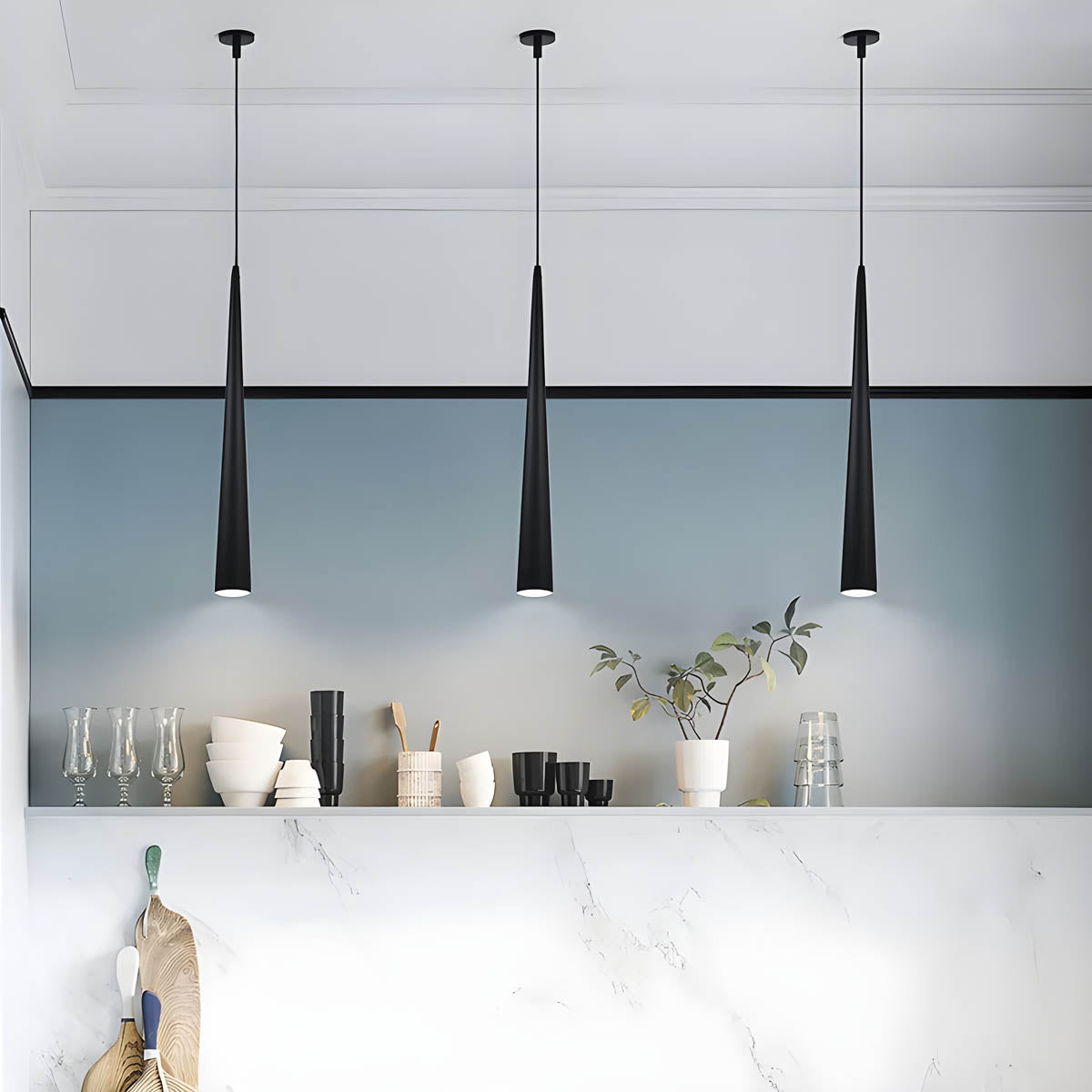 Aluminium GU10 pendant light, 27 / 46 cm