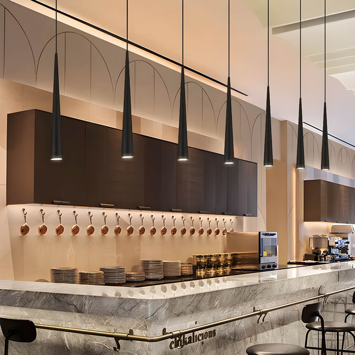 Aluminium GU10 pendant light, 27 / 46 cm