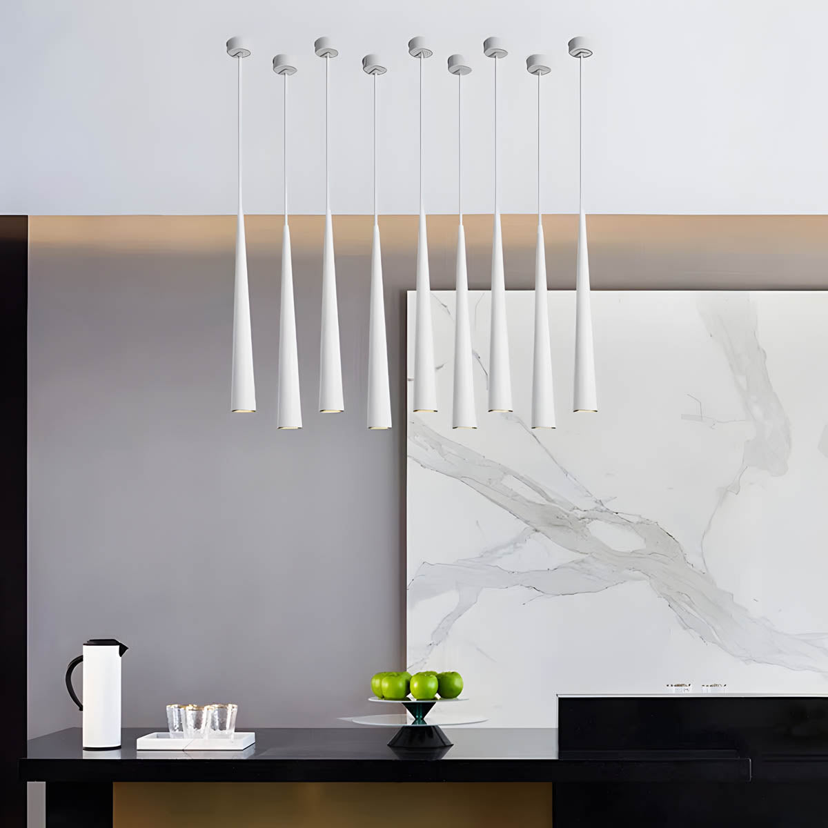 Aluminium GU10 pendant light, 27 / 46 cm