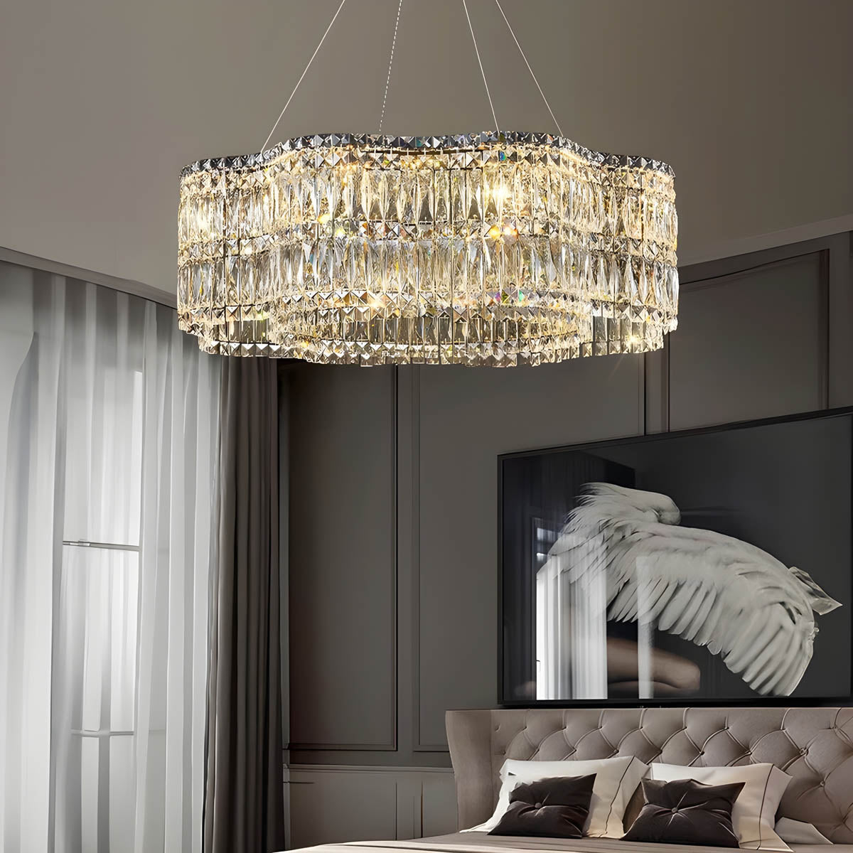 Crystal Stainless Steel Chandelier 50-150 cm