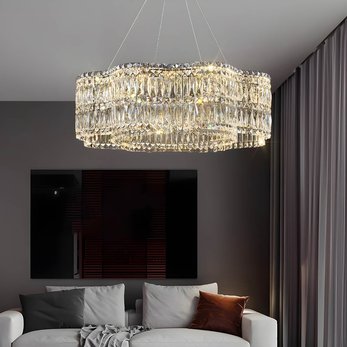 Crystal Stainless Steel Chandelier 50-150 cm