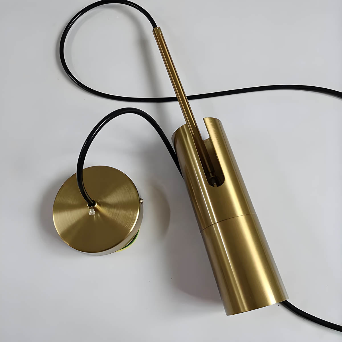 Pendant light GU10 cylinder head in gold or matte black, cord-pendant 40 cm