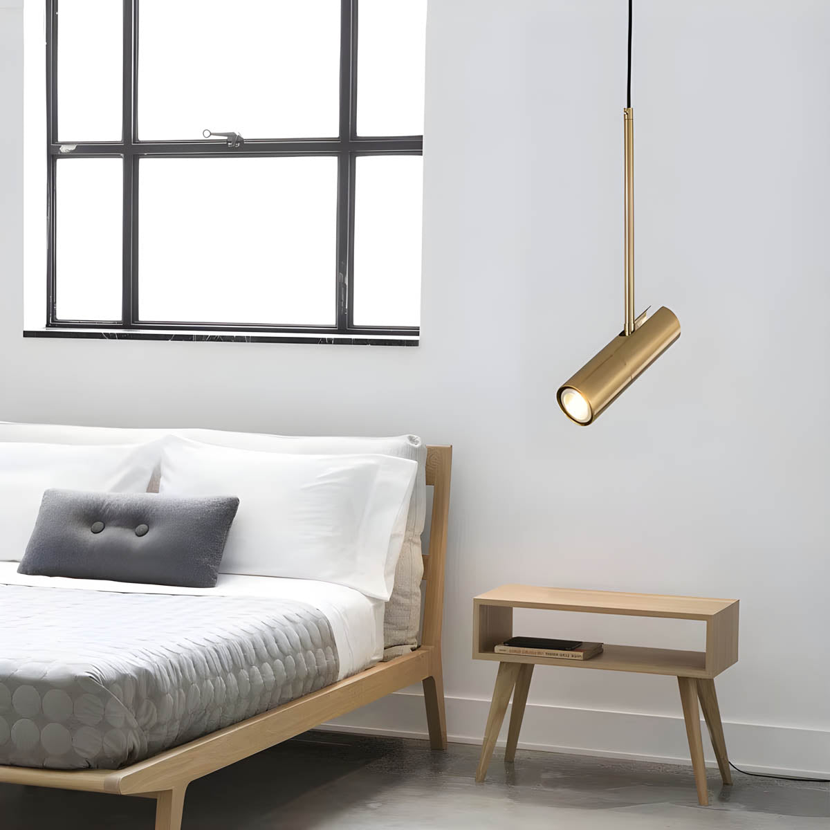 Pendant light GU10 cylinder head in gold or matte black, cord-pendant 40 cm