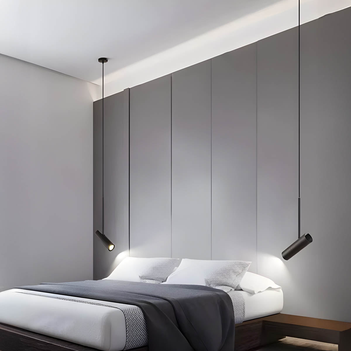 Pendant light GU10 cylinder head in gold or matte black, cord-pendant 40 cm