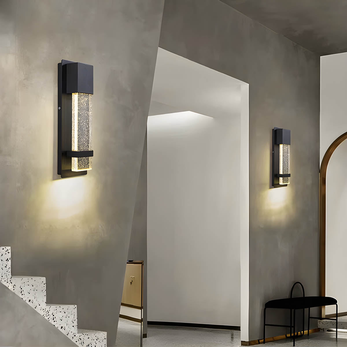 Outdoor LED Wall Light with Dusk-to-Dawn Sensor – Aluminium 35cm