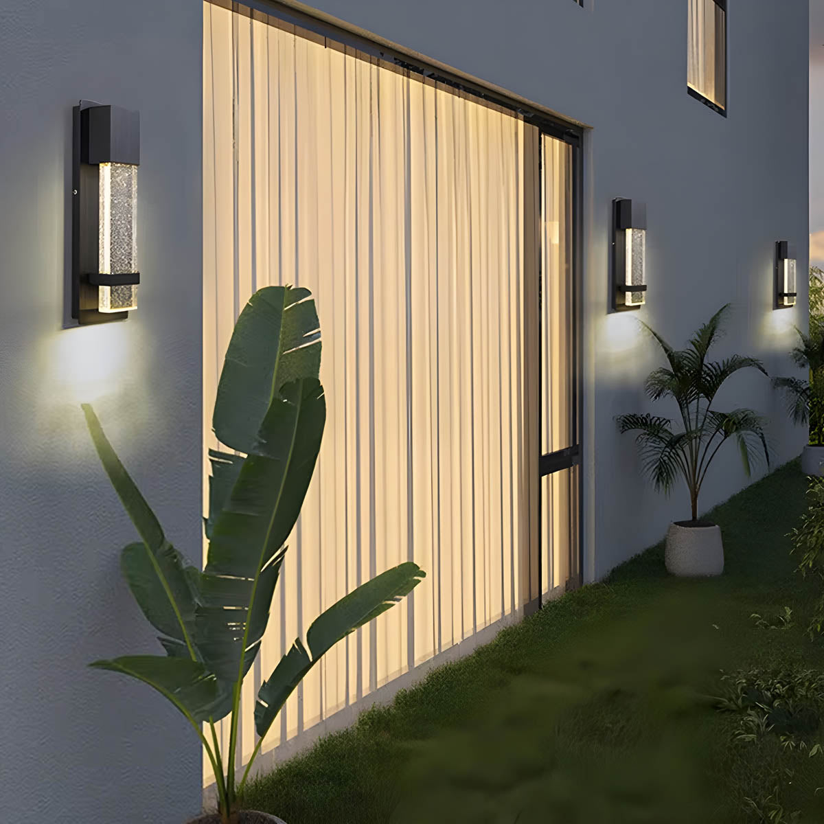 Outdoor LED Wall Light with Dusk-to-Dawn Sensor – Aluminium 35cm