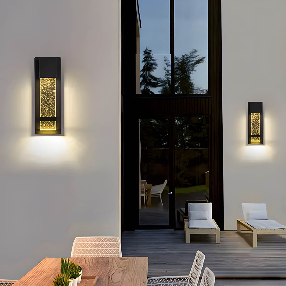 Outdoor LED Wall Light with Dusk-to-Dawn Sensor – Aluminium 35cm