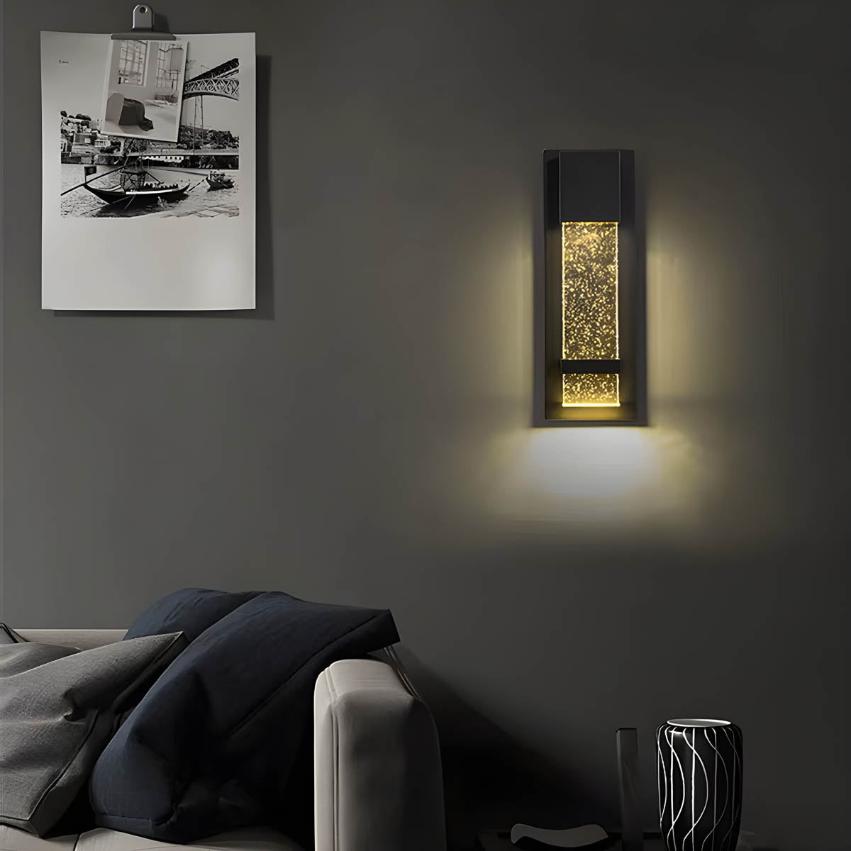 Outdoor LED Wall Light with Dusk-to-Dawn Sensor – Aluminium 35cm