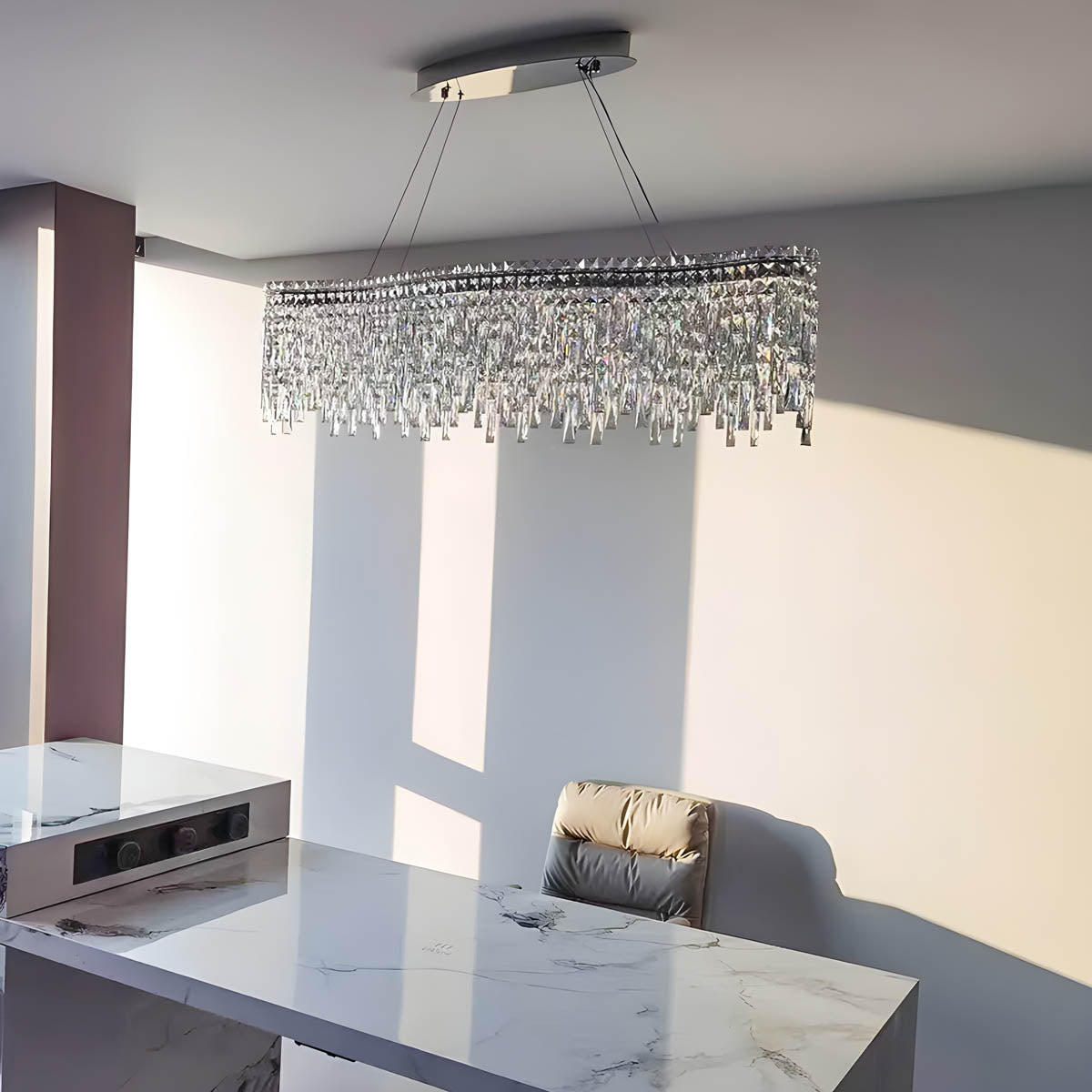 Stainless Steel & Crystal Chandelier LED 50-120 cm