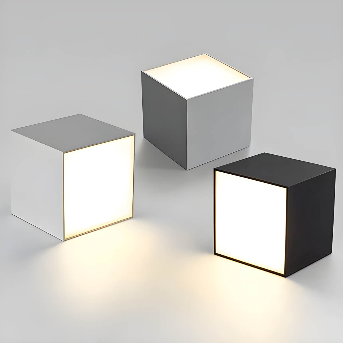 Iron & acrylic LED ceiling light, cubes + half dome shapes