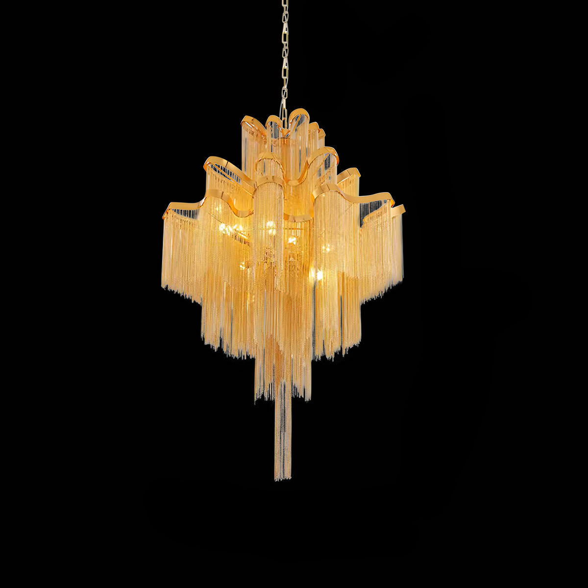 Iron & Aluminium Tassel Chandelier with E14 LEDs (60-150 cm)