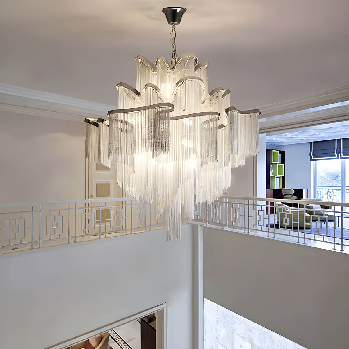 Iron & Aluminium Tassel Chandelier with E14 LEDs (60-150 cm)