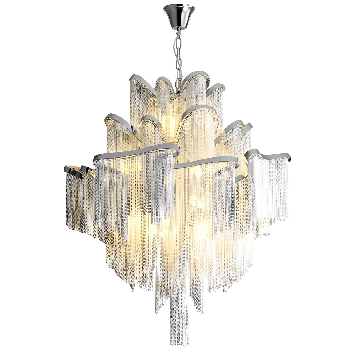 Iron & Aluminium Tassel Chandelier with E14 LEDs (60-150 cm)