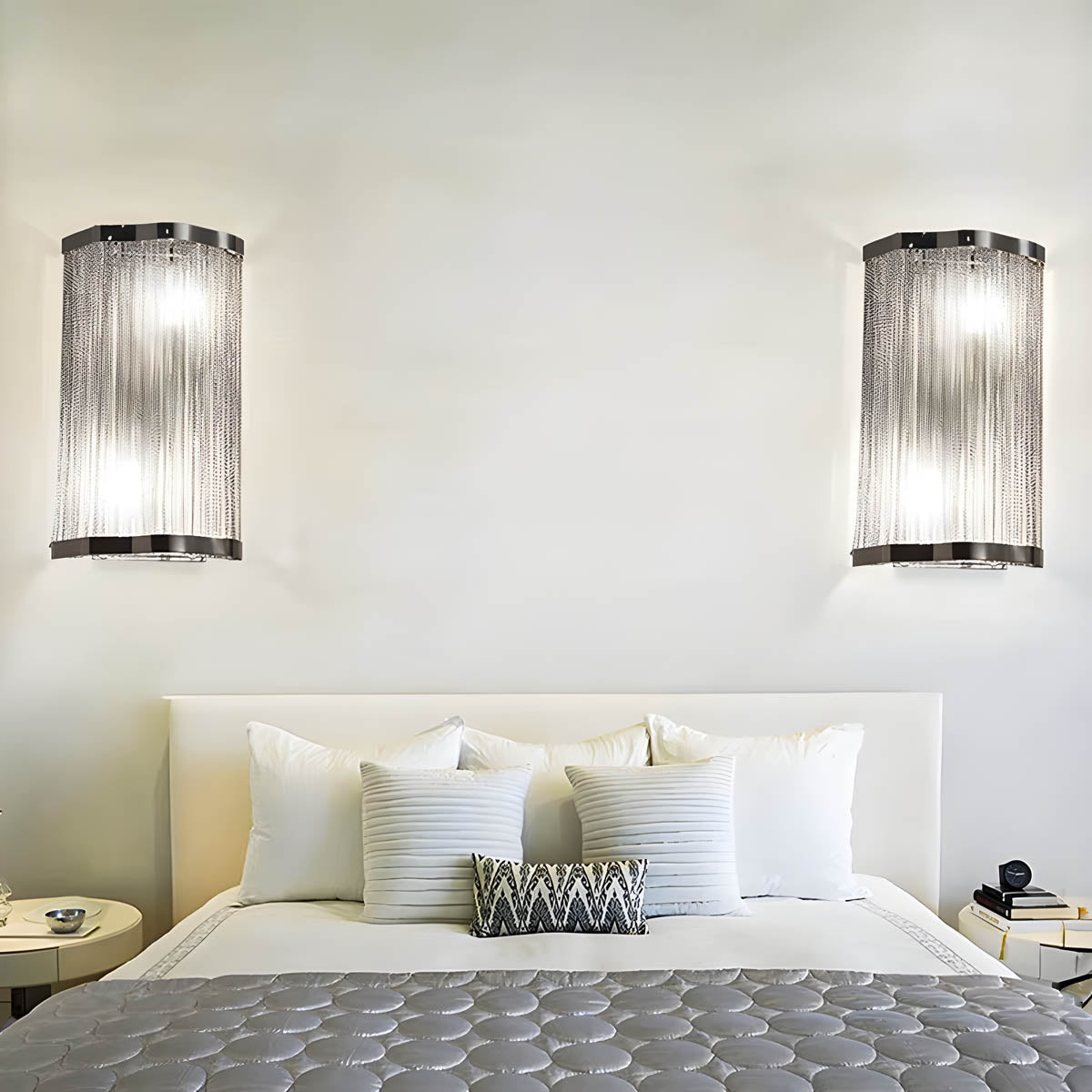 Wall Light with Cascading Aluminium Chains