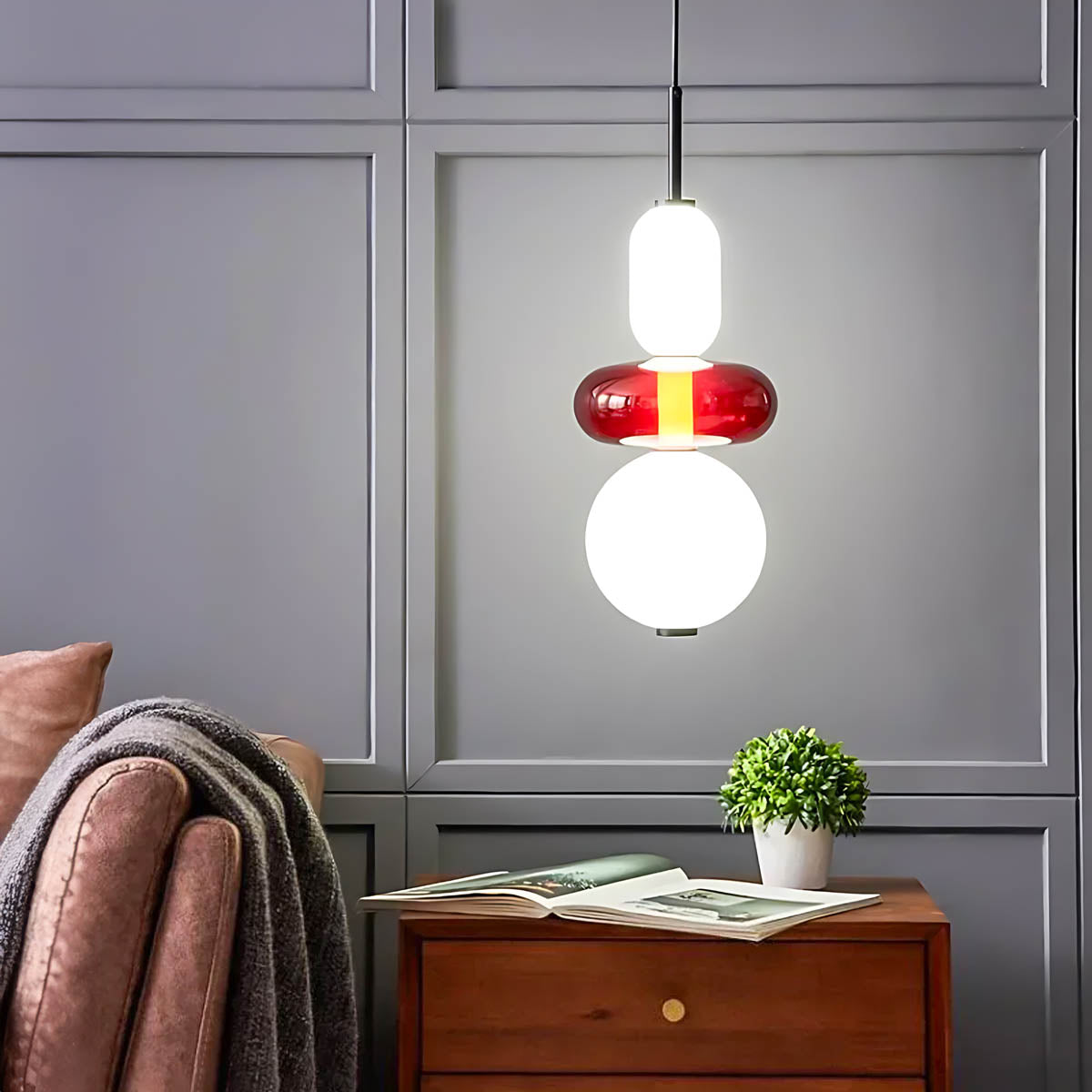 Pendant Light – Hand-Blown Glass Cluster Chandelier, 2–4 Heads, 46–66 cm