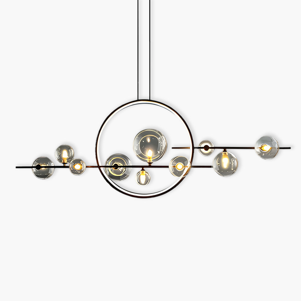 Ring Glass-Balls Semi-Flush Mount Ceiling Light