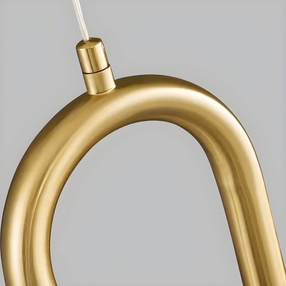 Oval loop silicone & iron LED pendant light, 40 cm, single- or two-head