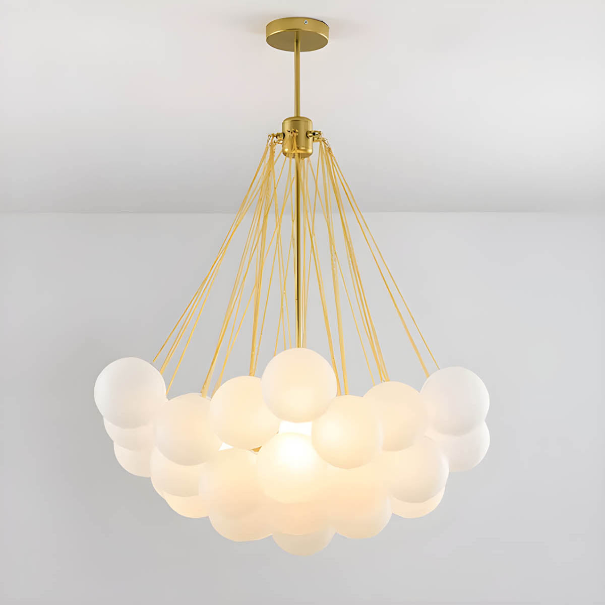 37-Head Glass Globe Cluster Pendant 80 cm