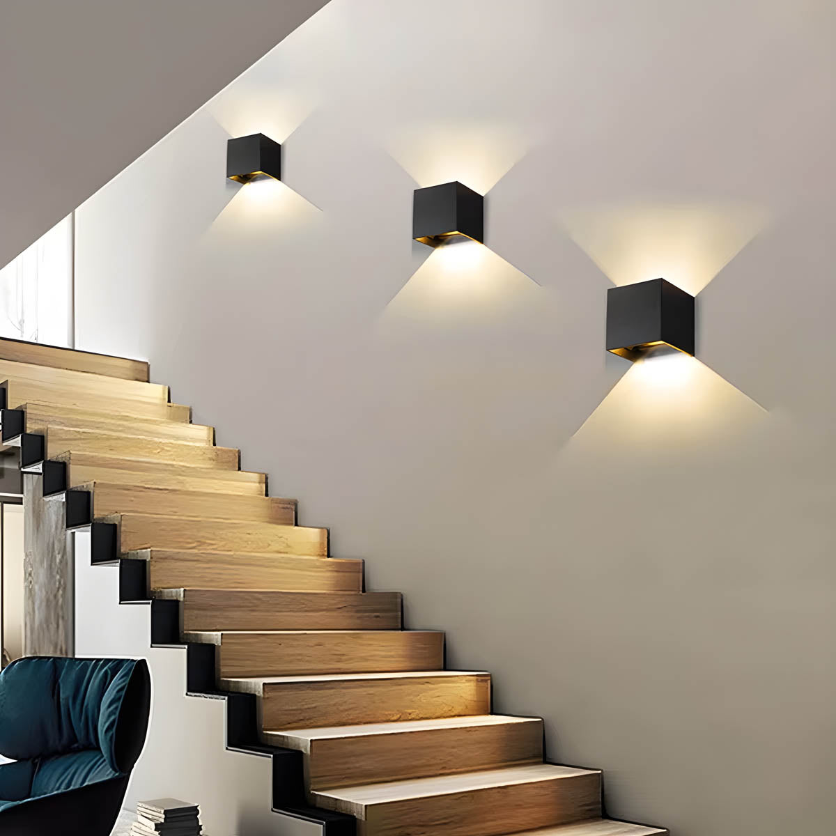 IP65 Cube Wall Light in Aluminum & Brushed Stainless Steel