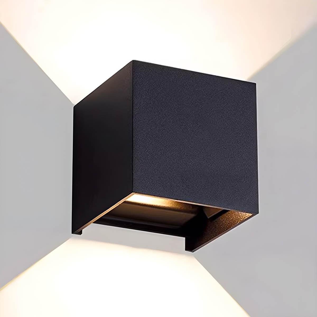 IP65 Cube Wall Light in Aluminum & Brushed Stainless Steel